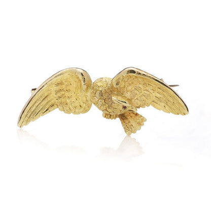 Antique French Gold Eagle Brooch