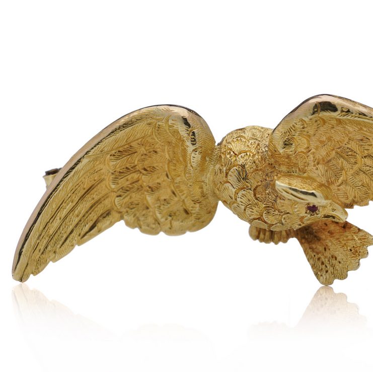 Antique French Gold Eagle Brooch