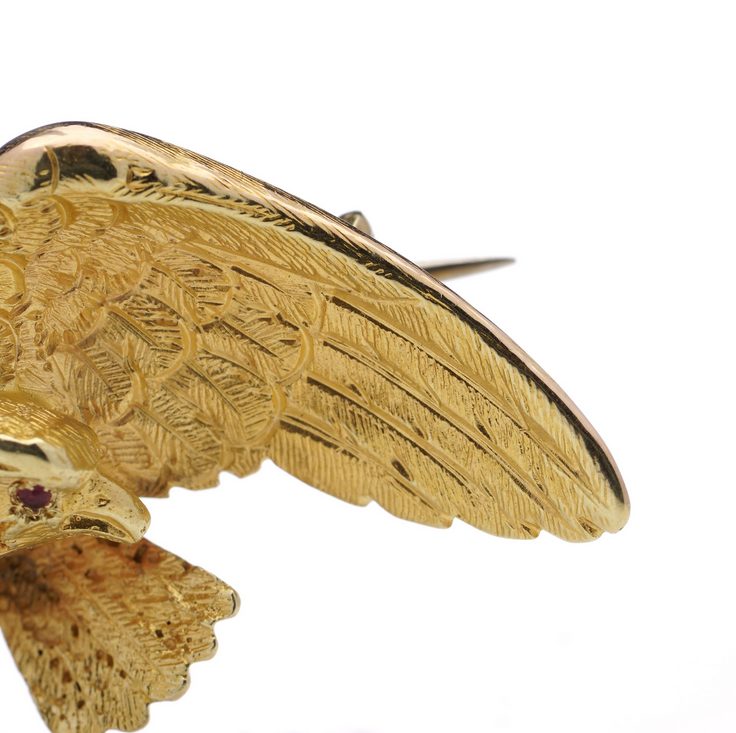 Antique French Gold Eagle Brooch