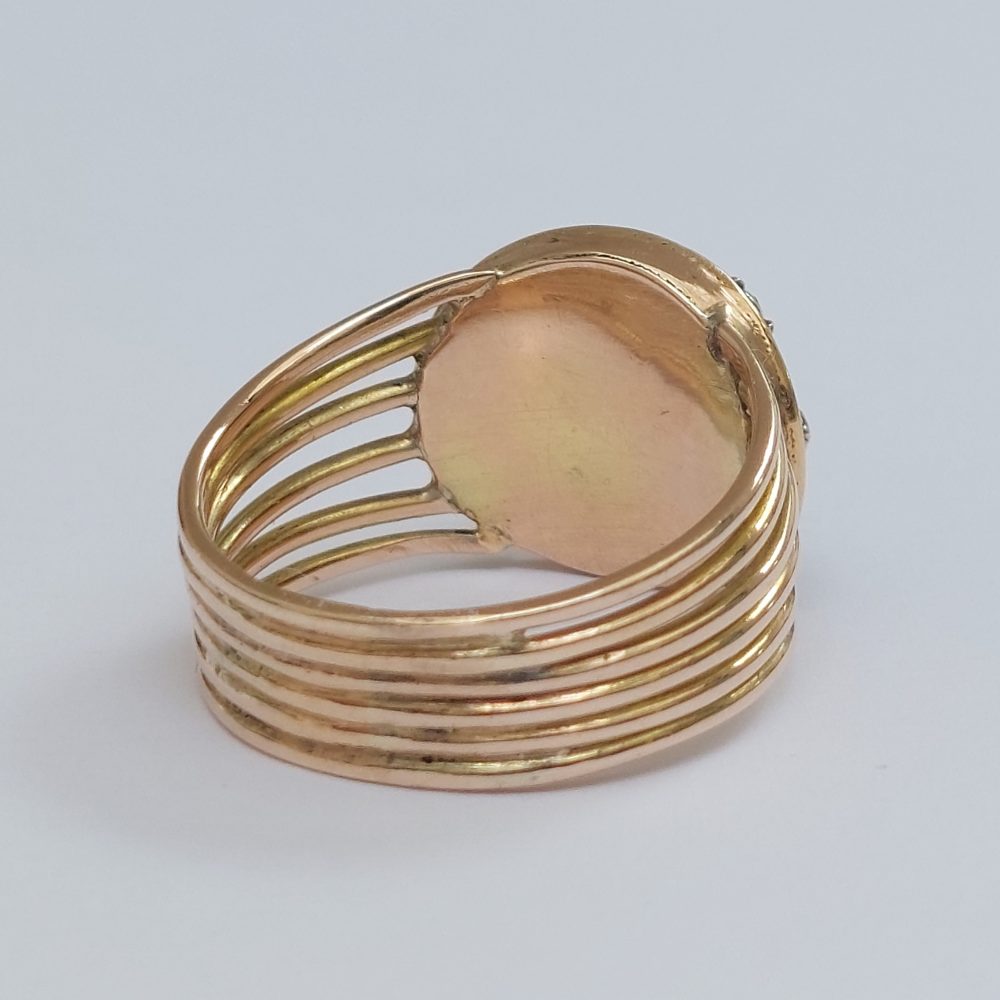 Antique Garnet and Firmament Diamond Ring