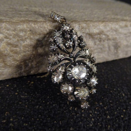 Antique Georgian 1.50ct Rose Cut Diamond Pendant