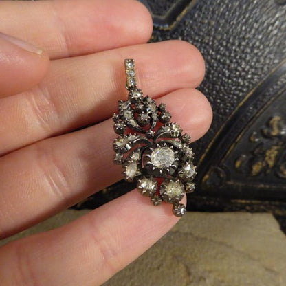 Antique Georgian 1.50ct Rose Cut Diamond Pendant