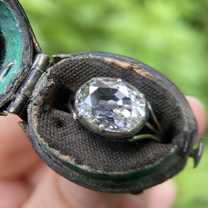 Antique Georgian 2.30ct Old Cut Diamond Solitaire Ring