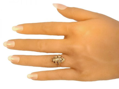 Antique Georgian Diamond Enamel Gold Ring