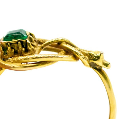 Antique Georgian Emerald Set Snake Gold Ring