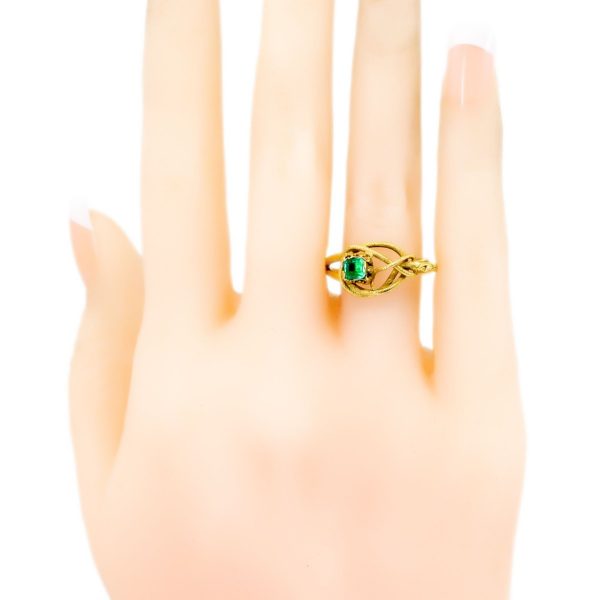 Antique Georgian Emerald Set Snake Gold Ring