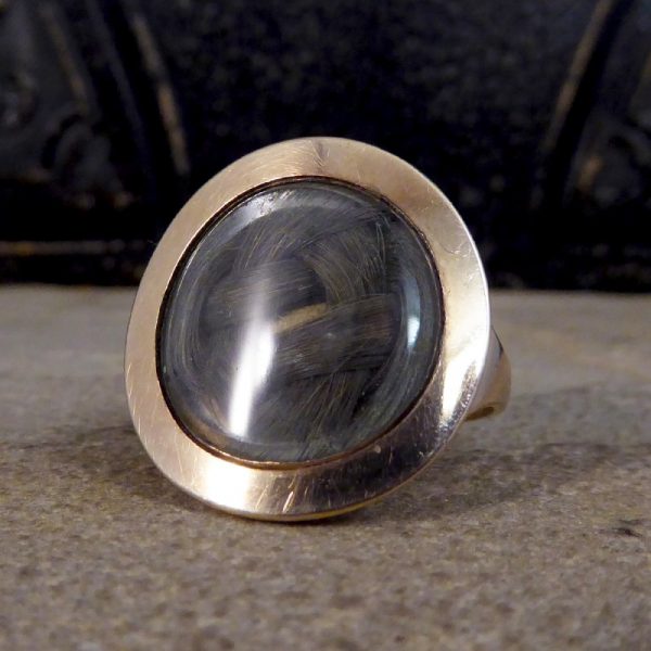 Antique Georgian Memorial Ring with Plaited Hair