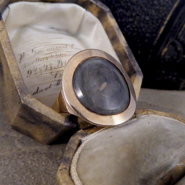 Antique Georgian Memorial Ring with Plaited Hair