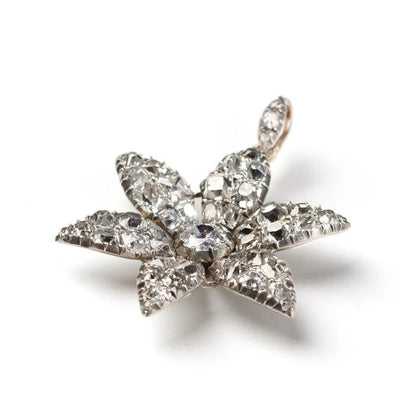 Antique Georgian Old Cut Diamond Flower Pendant, Late 18th century Circa 1790