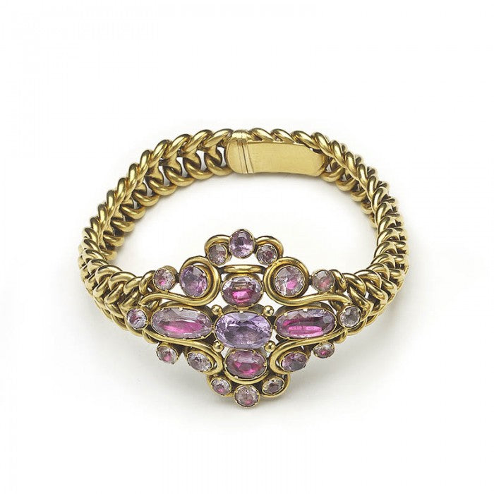 Antique Georgian Pink Topaz Gold Bracelet