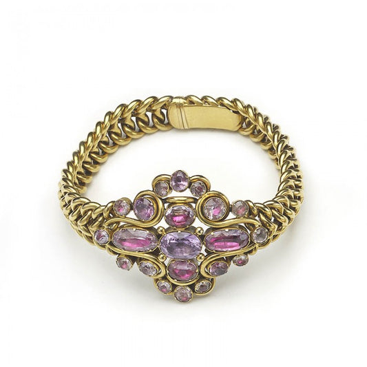 Antique Georgian Pink Topaz Gold Bracelet