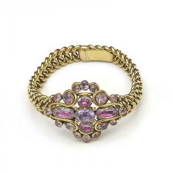 Antique Georgian Pink Topaz Gold Bracelet