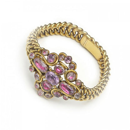 Antique Georgian Pink Topaz Gold Bracelet
