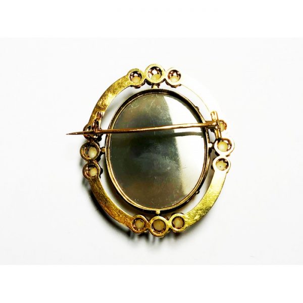 Antique Hard Stone Cameo Brooch
