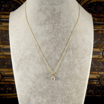 Antique Late Georgian Rose Cut Diamond Pendant on 18ct Gold Chain