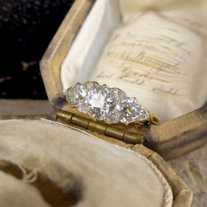Antique Late Victorian 1.52ct Diamond Three Stone Ring