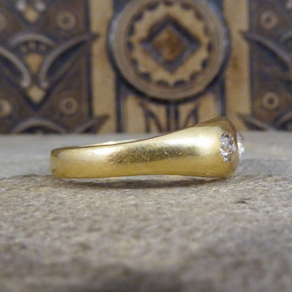 Antique Late Victorian Diamond Three Stone Gypsy Set Ring