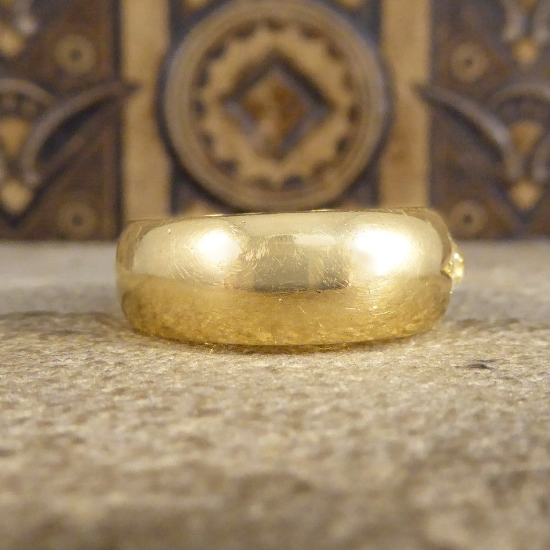 Antique Late Victorian Old Cut Diamond Star Set Band Ring