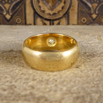 Antique Late Victorian Old Cut Diamond Star Set Band Ring