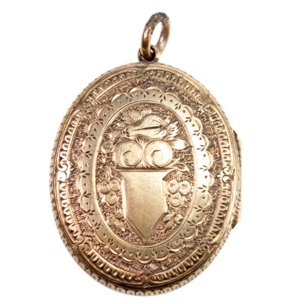 Antique Mourning Gold Locket BB3