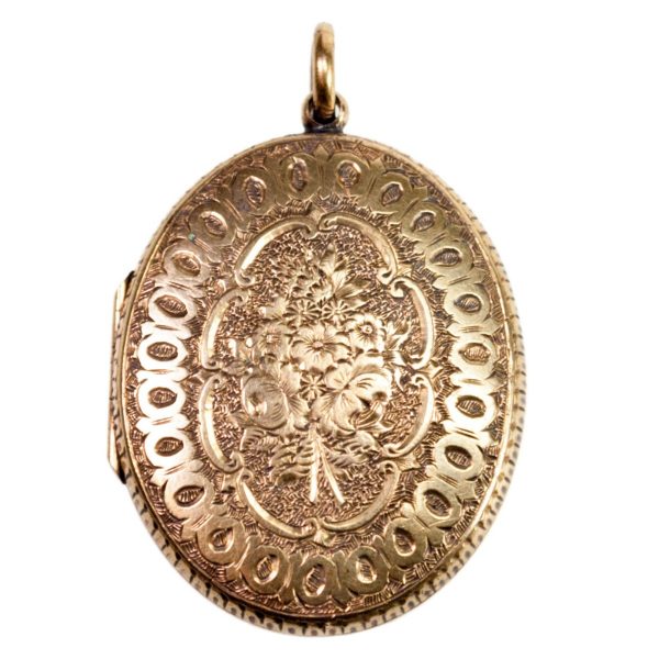 Antique Mourning Gold Locket BB4