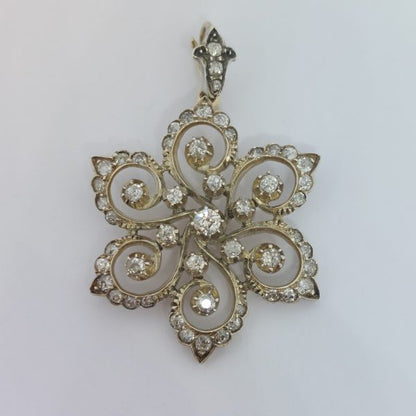 Antique Victorian Old Cut Diamond Star Pendant
