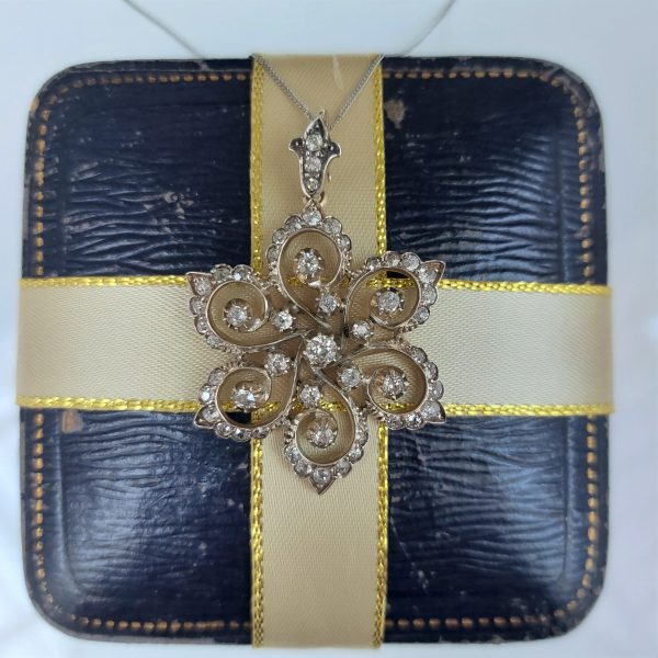 Antique Victorian Old Cut Diamond Star Pendant