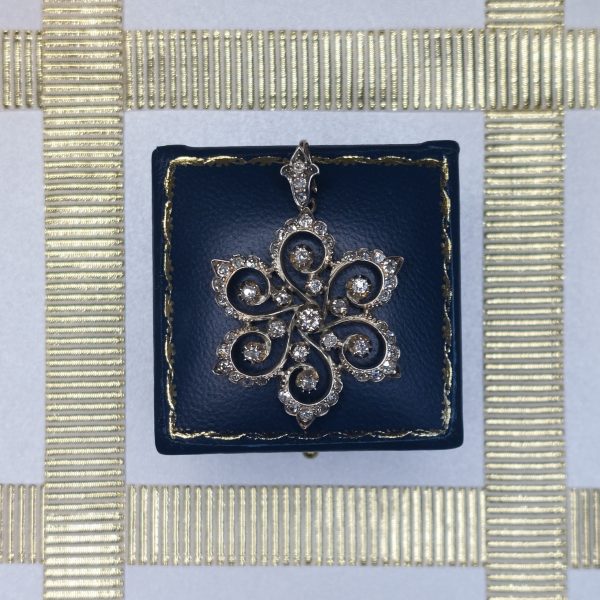 Antique Victorian Old Cut Diamond Star Pendant