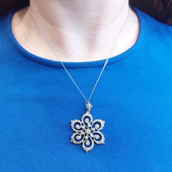 Antique Victorian Old Cut Diamond Star Pendant