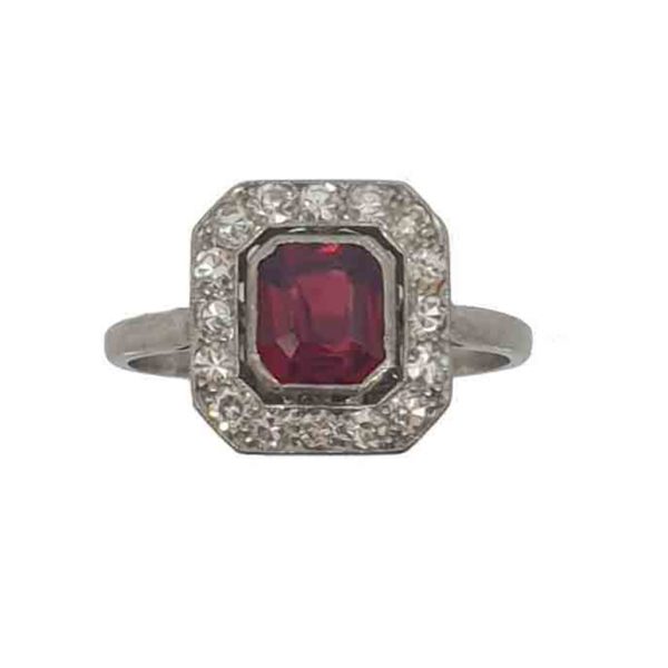 Antique Art Deco Red Spinel ring