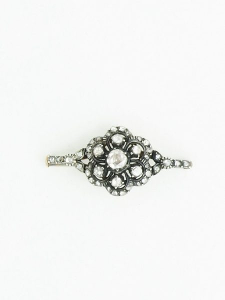 Antique Rose Cut Diamond Brooch 