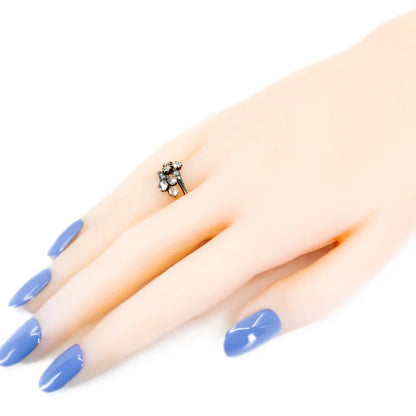 Antique Rose Cut Diamond Crossover Ring