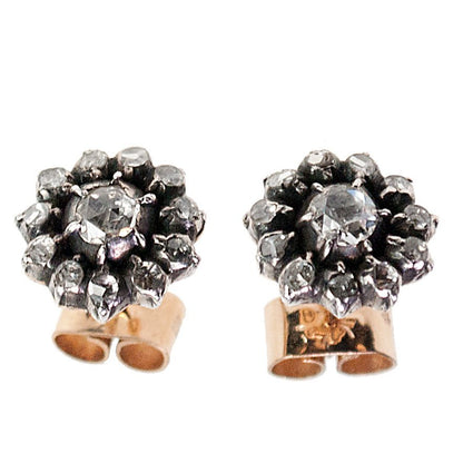Antique Rose Cut Diamond Earrings