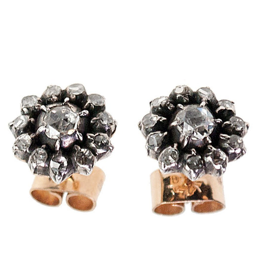 Antique Rose Cut Diamond Earrings