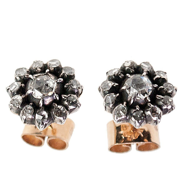 Antique Rose Cut Diamond Earrings