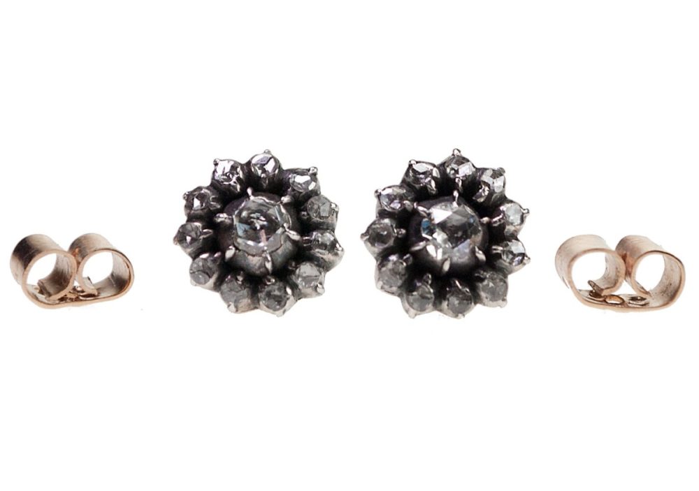 Antique Rose Cut Diamond Earrings