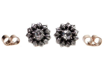 Antique Rose Cut Diamond Earrings
