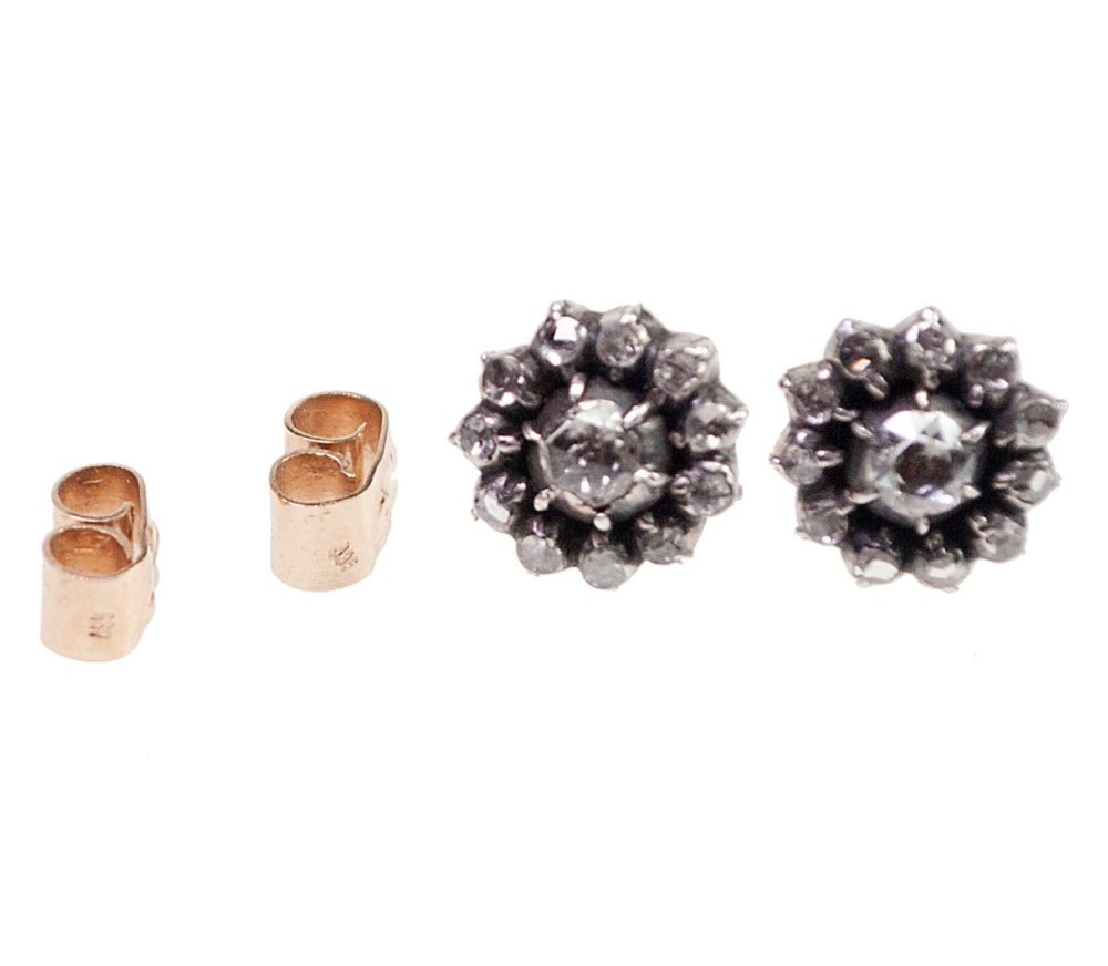 Antique Rose Cut Diamond Earrings