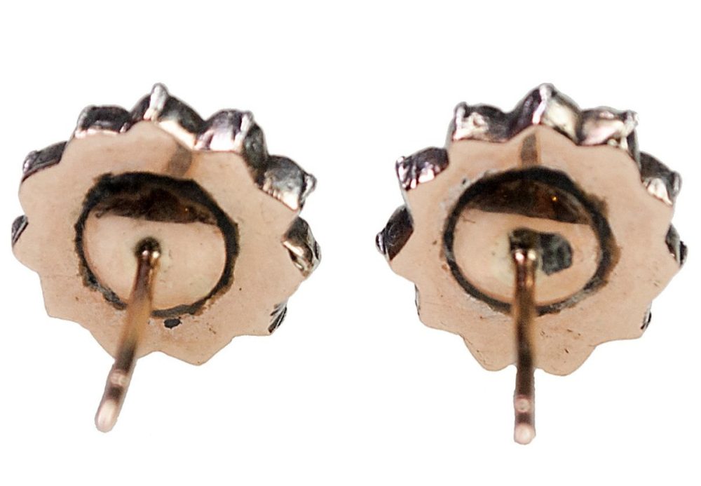 Antique Rose Cut Diamond Earrings 5