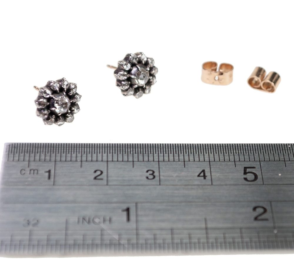 Antique Rose Cut Diamond Earrings