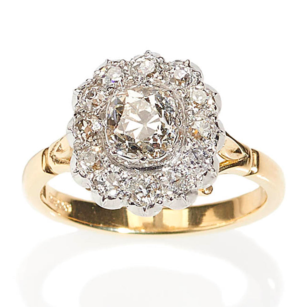 Antique Style 1.44ct Diamond Cluster Ring