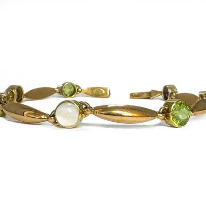 Edwardian Antique Suffragette Peridot and Amethyst Bracelet