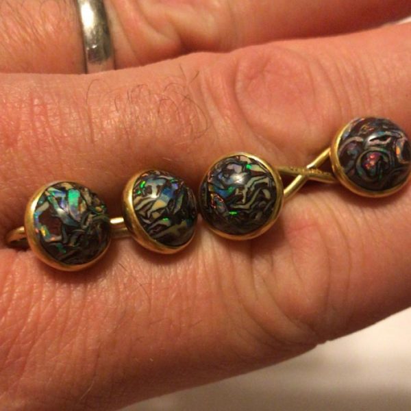 Antique Tiffany Opal Gold Cufflinks