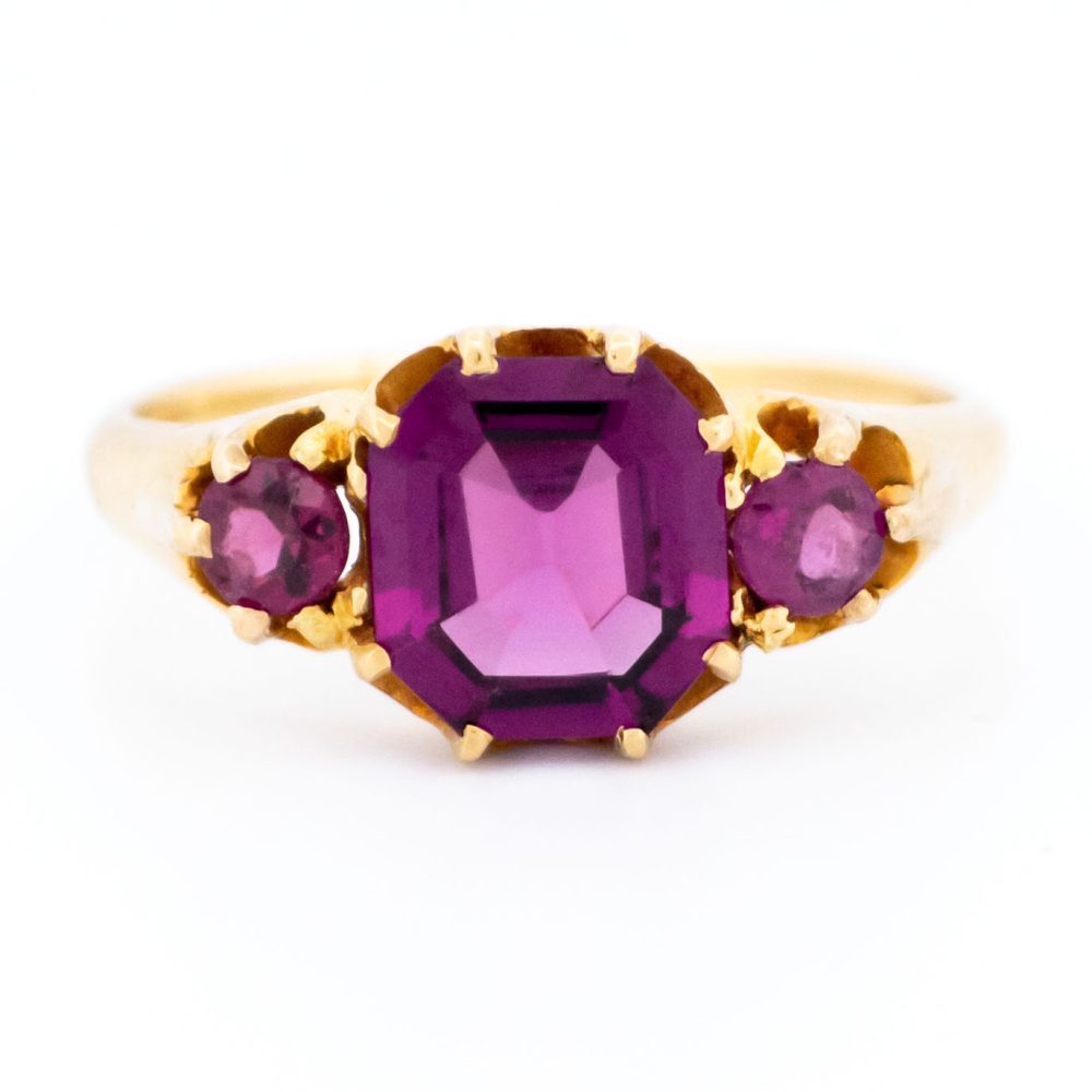 Antique Tourmaline Three Stone Ring