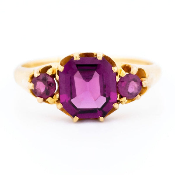 Antique Tourmaline Three Stone Ring