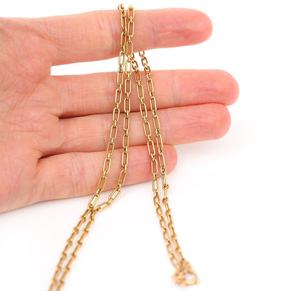 Antique Victorian 15ct Yellow Gold Trombone Link Guard Chain Necklace