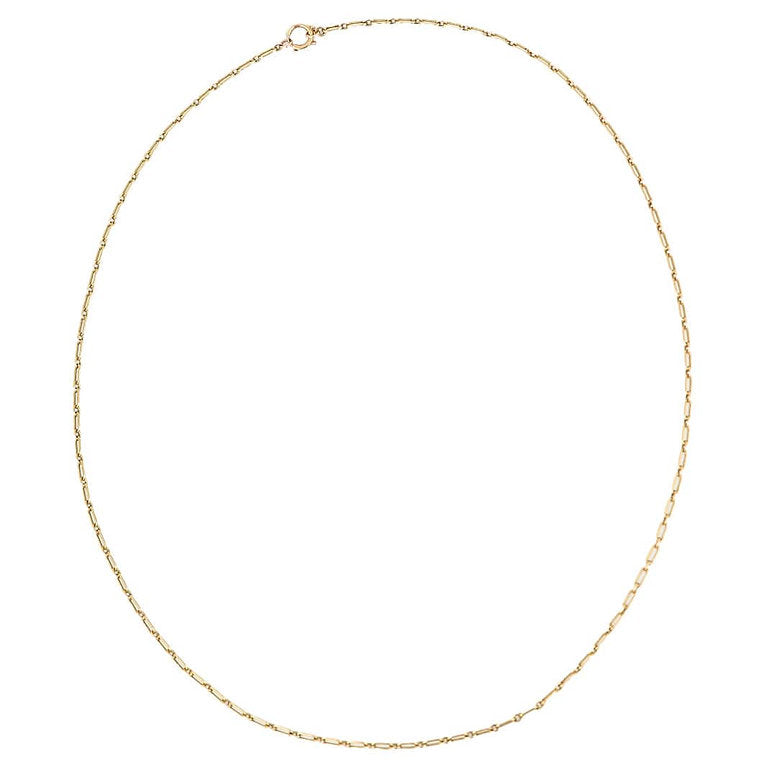 Antique Victorian 15ct Yellow Gold Trombone Link Guard Chain Necklace