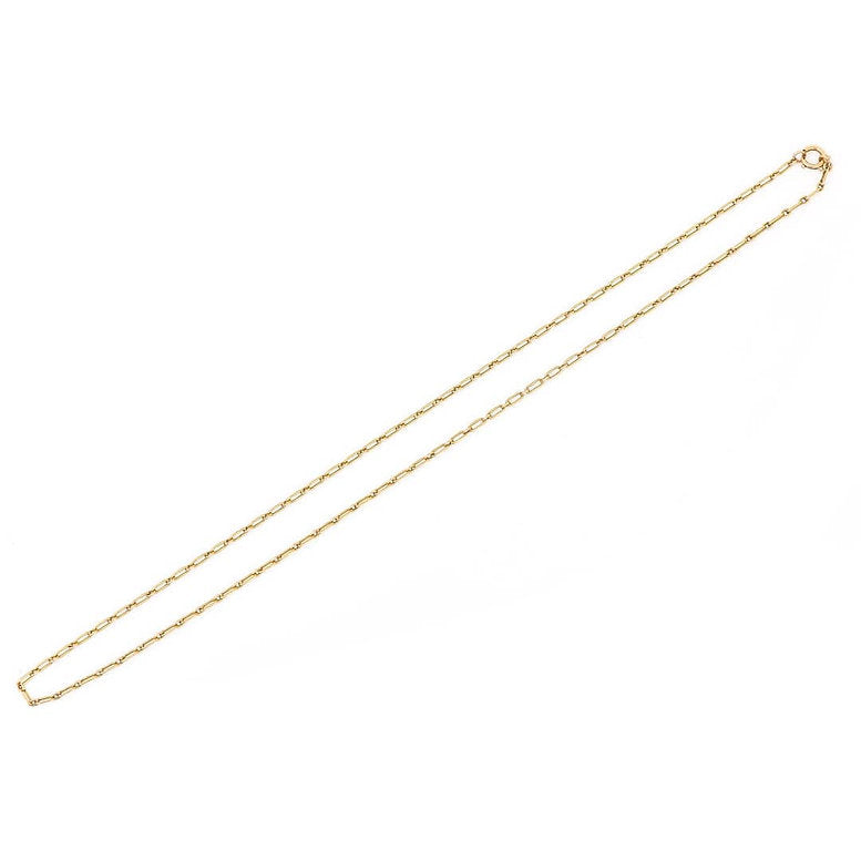 Antique Victorian 15ct Yellow Gold Trombone Link Guard Chain Necklace