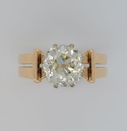 Antique Victorian 2.67ct Old Mine Cut Solitaire Ring