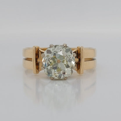 Antique Victorian 2.67ct Old Mine Cut Solitaire Ring